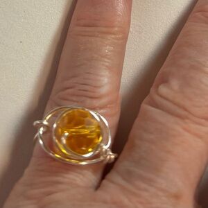 Stunning Silver Ring with Yellow Gemstone